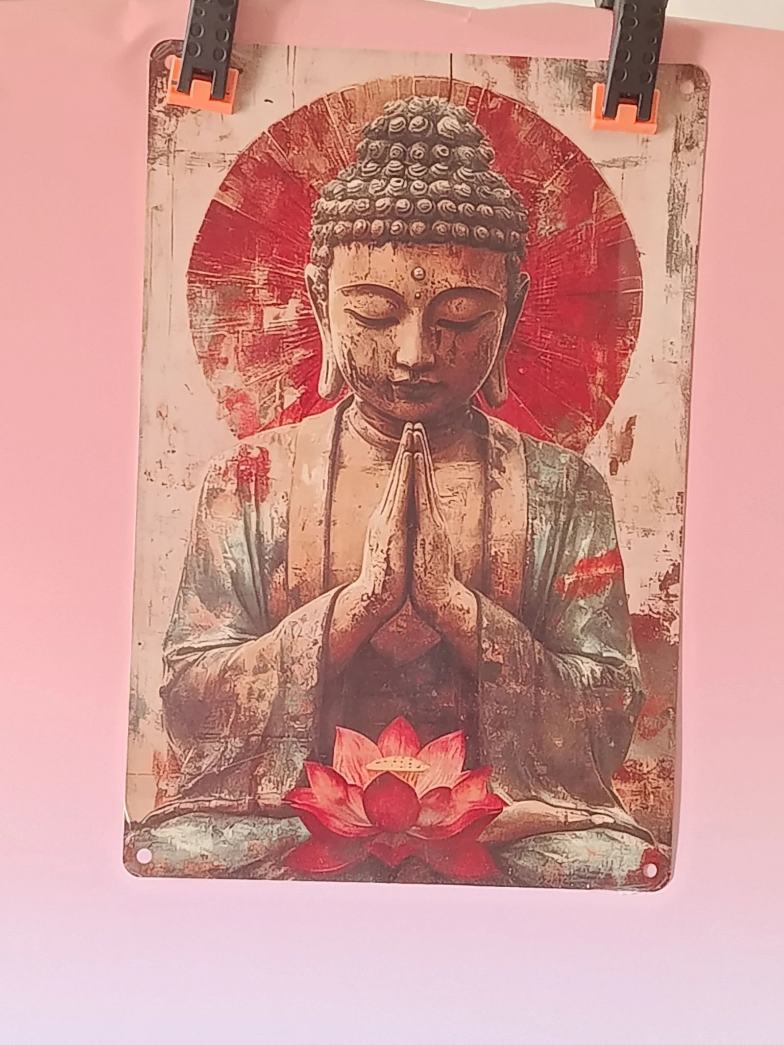 Vintage metalen Boeddha-plaat – photo 2